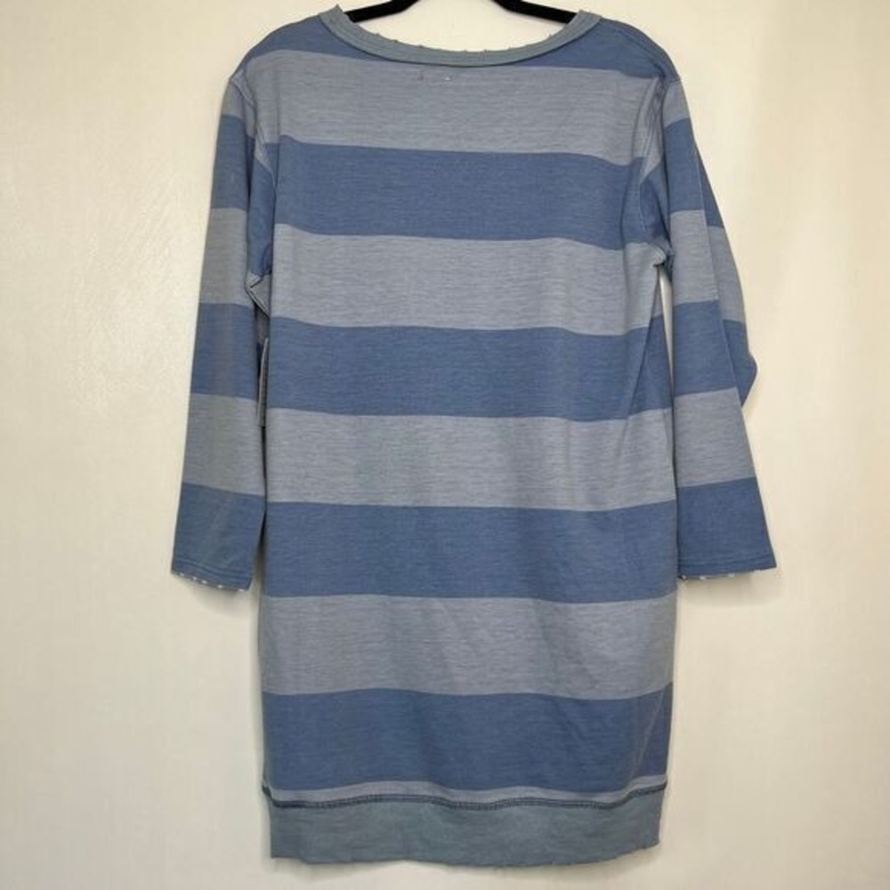 Stitchdrop Womens Dress Small‎ Blue Striped Long Sleeve T Shirt Dress Casual